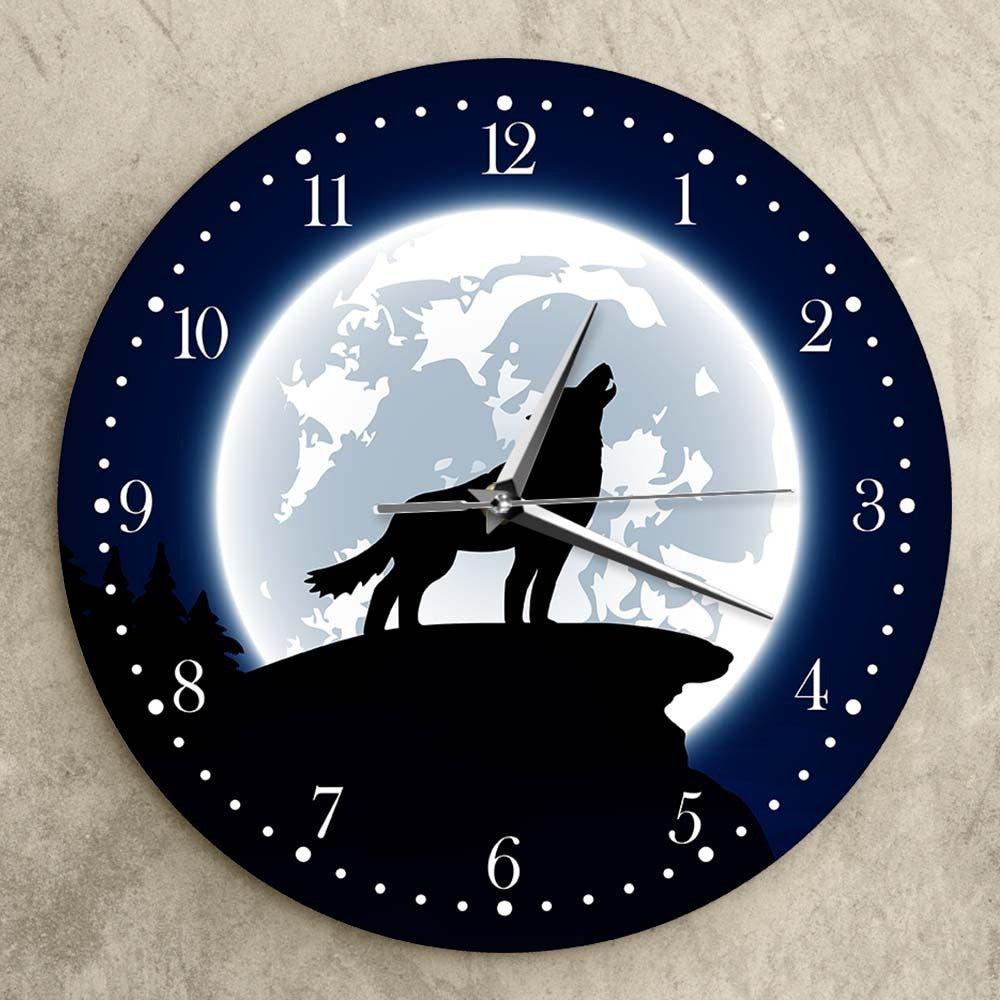 Horloge Murale Loup Hurlant