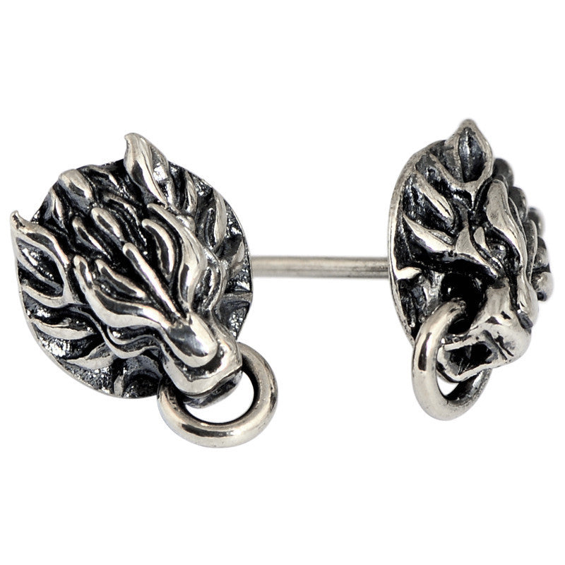 Boucles d'Oreilles Loup Gothique (Argent) 