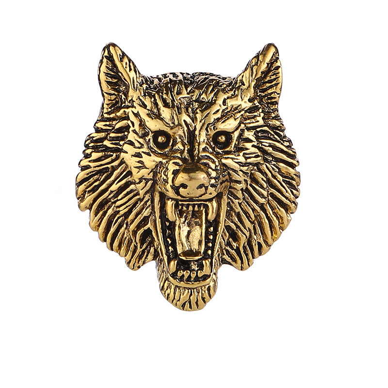 Broche Tête de Loup en finition ou rétro, un accessoire au charme ancien qui reflète la force et l'élégance, pour un style unique.