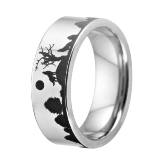 Bague en tungstene solide et confortable, ideale pour offrir ou porter au quotidien