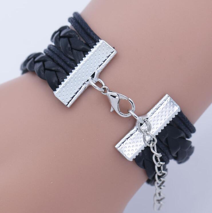 Bracelet cuir loup infini
