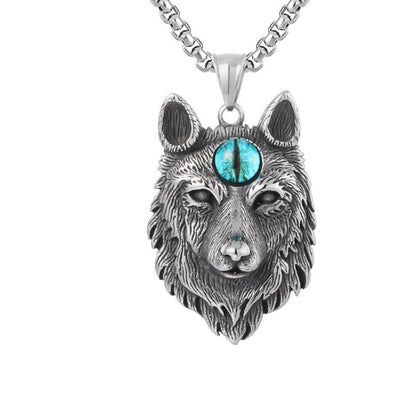 pendentif Loup avec Œil Spirituel